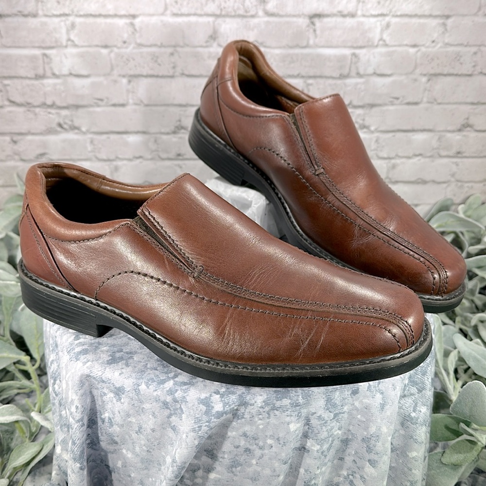 Johnston & Murphy Stanton Runoff XC4 Dark Cherry Leather Slip-On Mens 9M🌟VGUC🌟